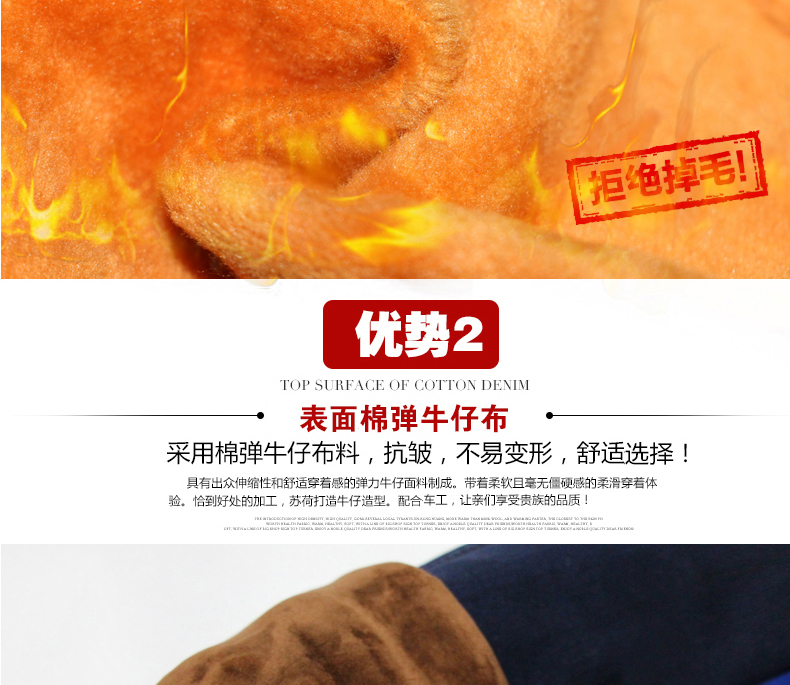 嘉思诺冬季女士修身显瘦高腰牛仔裤女长裤加绒加厚小脚裤百搭保暖女士铅笔裤弹力裤秋冬大码牛仔裤 深蓝色 31码