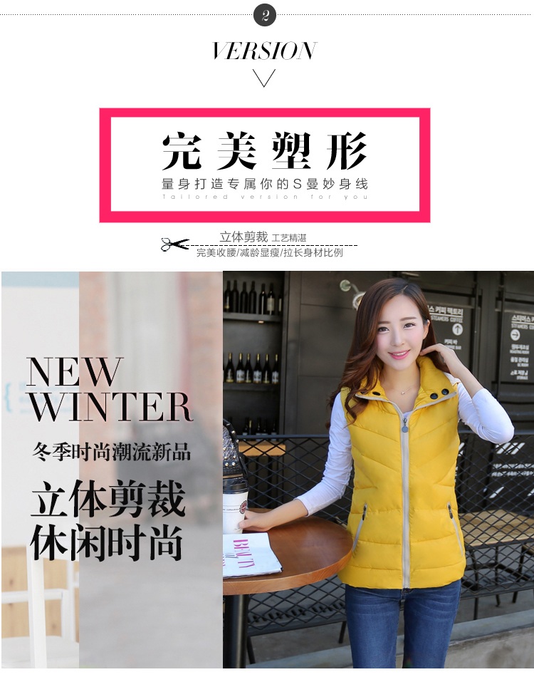理查以纯森609#2015秋冬女短款时尚羽绒棉马甲女秋冬韩背心马夹连帽潮L-MJXWZ 浅蓝色 XL