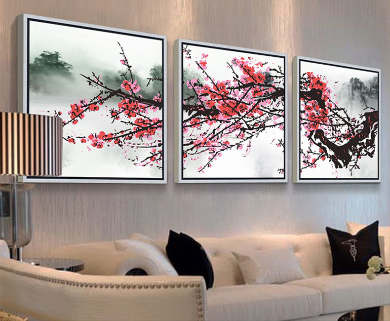 
                                        天顶山 新中式兰花家和万事兴客厅沙发背景墙装饰画花卉书房壁画花朵酒店床头画 家和富贵01款 50*50cm                