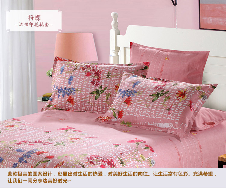 
                                        美棉坊家纺 全棉印花枕套 床上用品 粗布/活性印花/几何/大气枕套 夏之风-枕套                