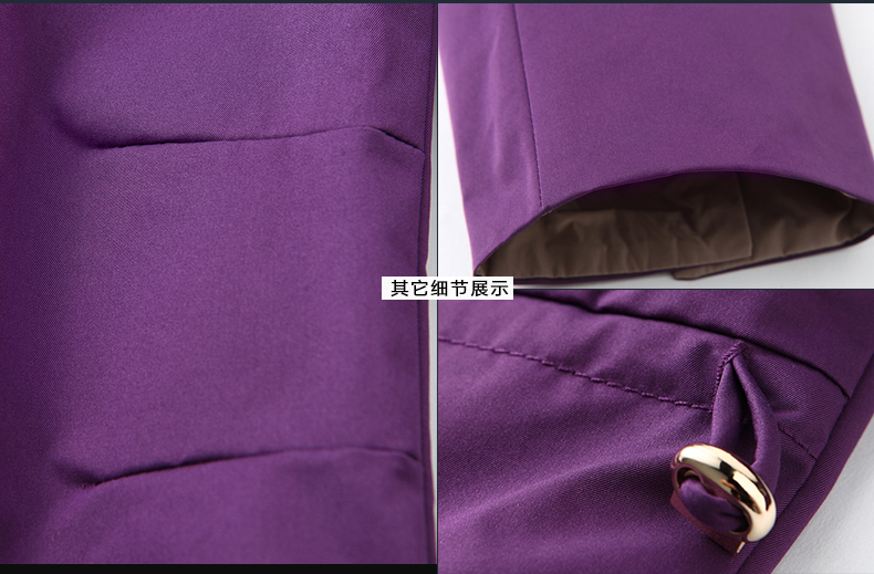 秋装新款女士连帽风衣 菲妮迪欧美时尚大牌修身显瘦中长款外套 紫色 M