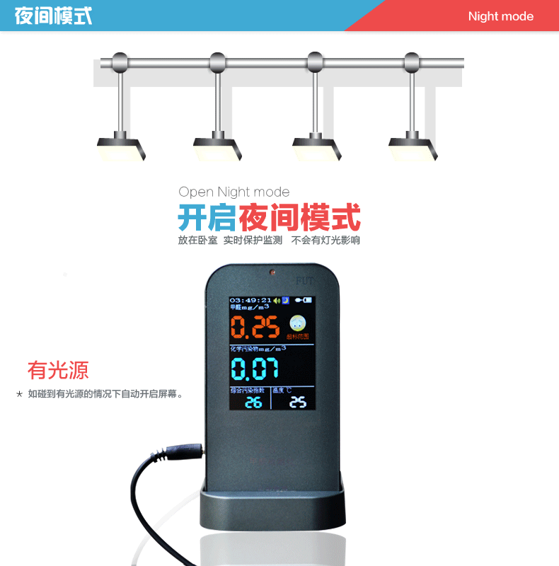 
                                        FUT 家用准型测甲醛检测仪器 室内净化空气质量监测仪 汽车TVOC空气检测仪                