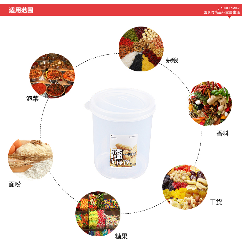 
                                                                                INOMATA日本进口塑料密封罐储物罐零食收纳盒冰箱保鲜盒密封盒干货收纳罐                