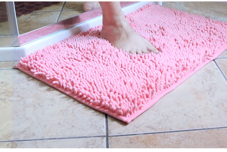 冬海地毯  雪尼尔地垫防滑进门垫 玄关脚垫棉垫子 玫红 40*60cm