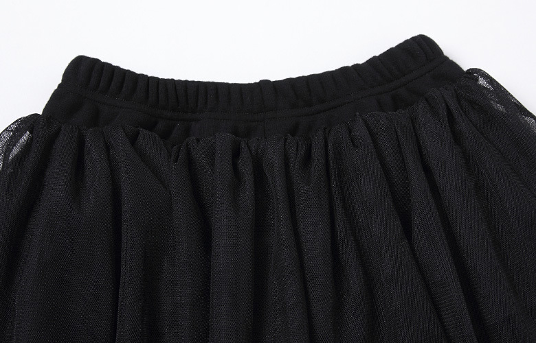 蜜诺依  2015秋季新款女装加绒加厚假两件网纱裙裤Q1398 黑色 XXL