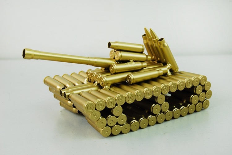 刻沫 弹壳坦克模型摆件 子弹壳工艺品 兵哥哥军迷纪念