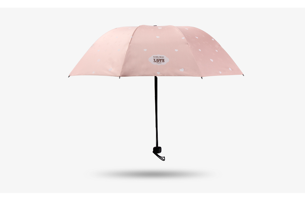 JUST MODE 黑胶晴雨伞 遇水变色雨伞 防晒折叠伞 樱花粉