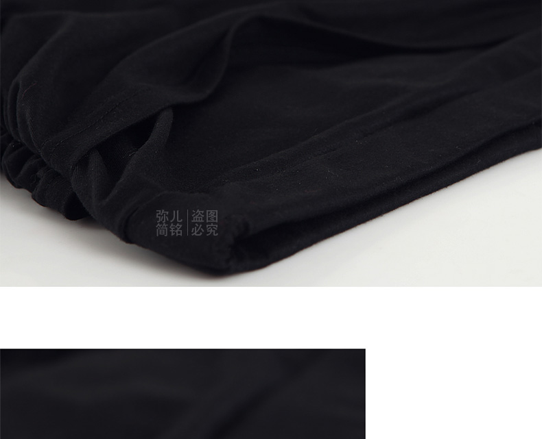 
                                        简性2016秋冬新款打底裤女韩版包臀修身显瘦弹性大码褶皱假两件套裙裤 黑色 XXL                