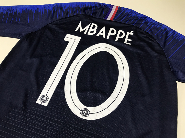 队球衣2018新款两星法国足球服套装男团购队服定制 客场10号姆巴佩 m