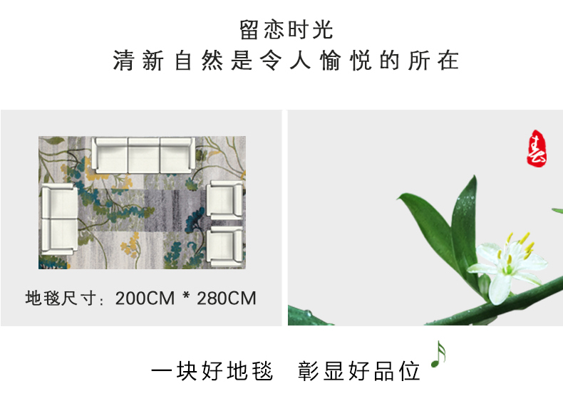 
                                        欧碧雅 缤纷现代风格地毯 客厅卧室茶几可用 梦幻时尚飘窗毯 缤纷-01 800MMx1200MM                