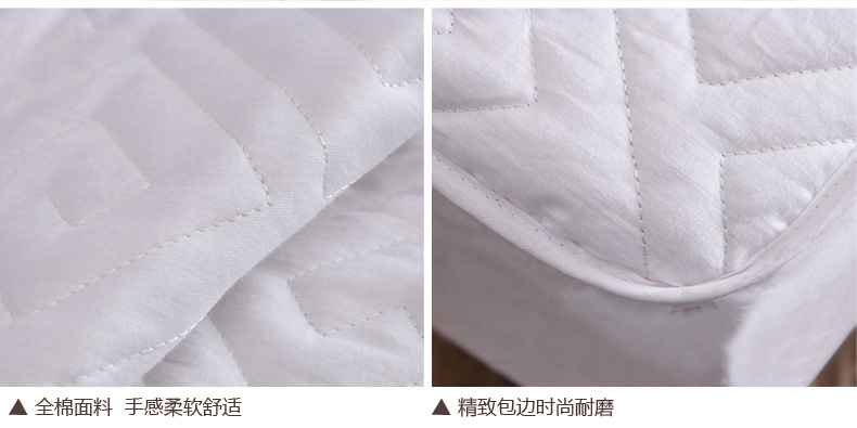 
                                                                                丝域 床笠单件 夹棉加厚纯棉床罩高档席梦思床垫套乳胶床垫保护套防滑防尘床套罩定制榻榻米加大加高罩子 长城格(白色) 1.8米床180*200cm 围高32cm                
