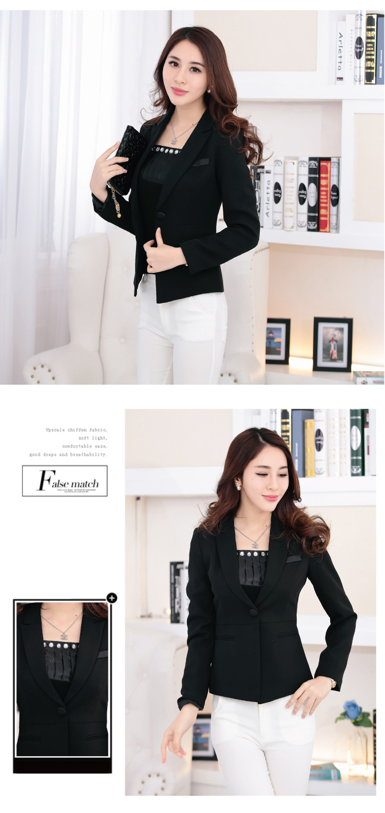 美妖阁   2015秋季职业装女装女士西装显瘦女士正装西服OL气质大码工作服SS 灰色 M