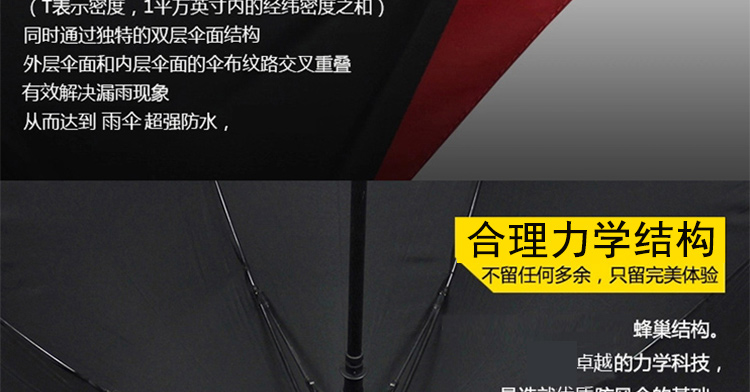 
                                                                                【品质好货】泽高端雨伞 男士超大商务伞双层加厚自动长柄伞双人大伞高尔夫伞加固防风户外晴雨伞定做伞定制 双层中号110CM外黑内黄                