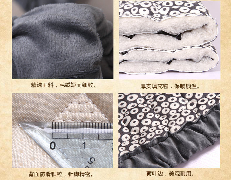 暄悦坊冬季短毛绒沙发垫加厚防滑布艺沙发套 迷雾空间 70*180CM一片
