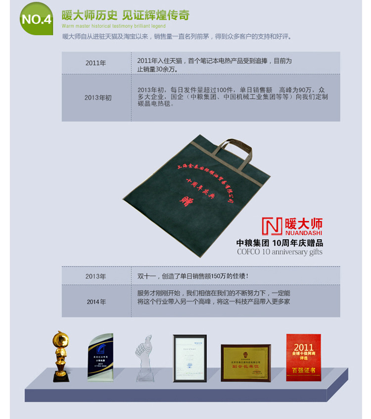 暖大师 取暖垫发热地毯 电热垫碳晶移动地暖 碳晶电热垫 100*100 米色