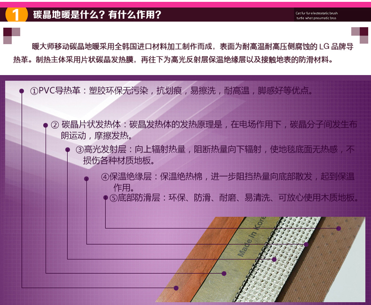 暖大师 取暖垫发热地毯 电热垫碳晶移动地暖 碳晶电热垫 100*100 米色