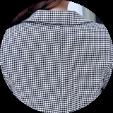 2015年秋冬新款女士格纹单粒扣中长款小西装修身显瘦简约百搭职业便西装潮流千鸟格休闲外套4 千鸟格 XXL