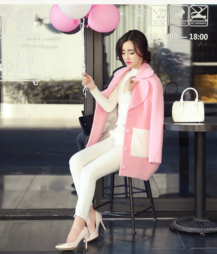 America where Tian Cheng 2015 autumn and winter new Korean knocked color collage pocket long hair a wool coat BR886 pink S picture, prices, brand platters! The elections are supplied in the national character of distribution, so action, buy now enjoy more preferential! As soon as possible.