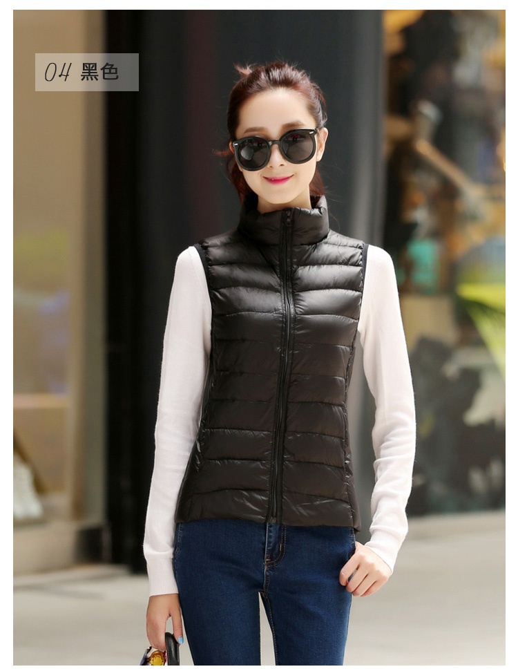 
                                        GAOMAN 2016秋冬新款女轻薄羽绒马甲女短款大码修身背心马夹羽绒服外套 暗红 L                