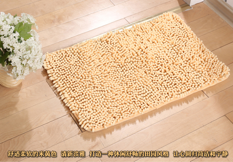 
                                        丽家家居 雪尼尔门垫50*80cm/ 60*90cm浴室吸水吸尘防滑进门脚垫家用地垫 超纤雪尼尔米黄 50*80cm                