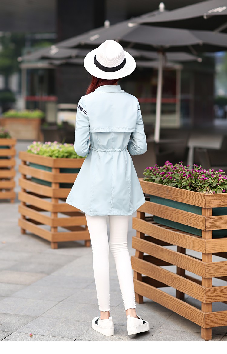 衣千零衣夜2015秋冬季新款女装收腰显廋时尚七分袖收腰时尚风衣外套女 粉红色 XL