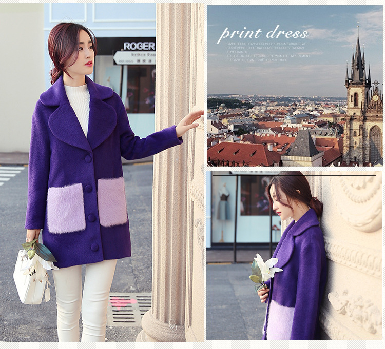 America where Tian Cheng 2015 autumn and winter new Korean knocked color collage pocket long hair a wool coat BR886 pink S picture, prices, brand platters! The elections are supplied in the national character of distribution, so action, buy now enjoy more preferential! As soon as possible.