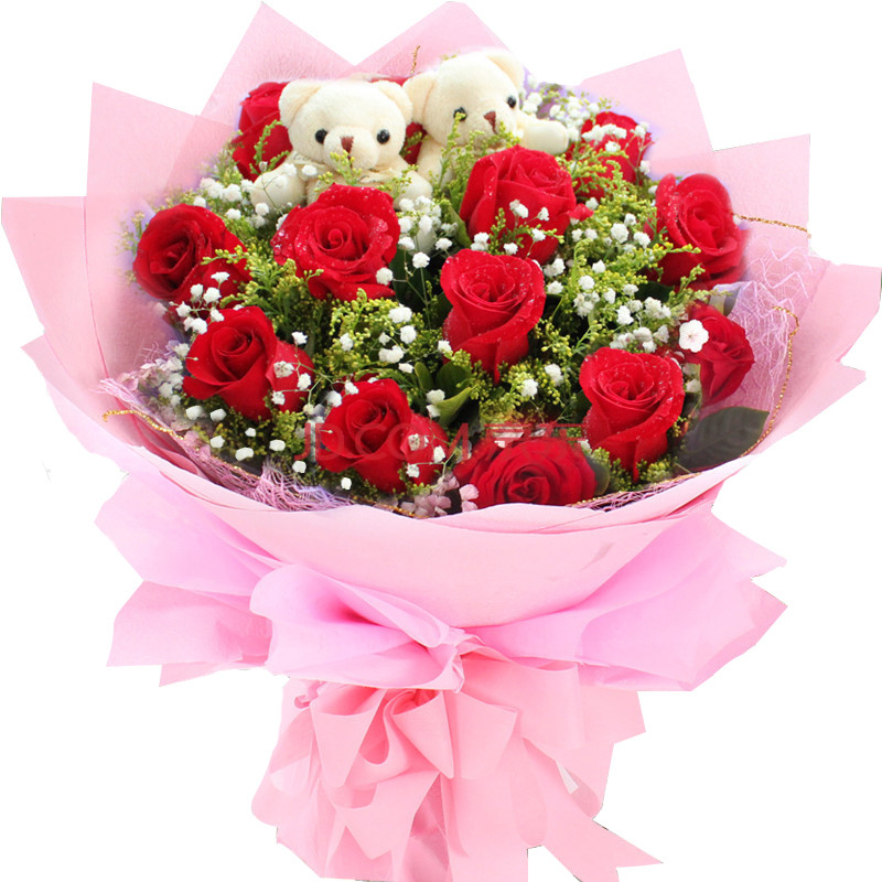 【花情】鲜花速递 19枝红玫瑰 全国配送 同城送花 生日订花 母亲节