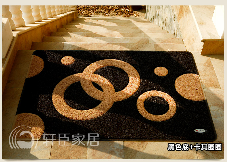 
                                                            轩臣家居 入户门地垫门垫进门垫子卧室客厅门厅厨房门口浴室防滑垫加厚脚垫 笑脸红底黄字 60CM*120CM                