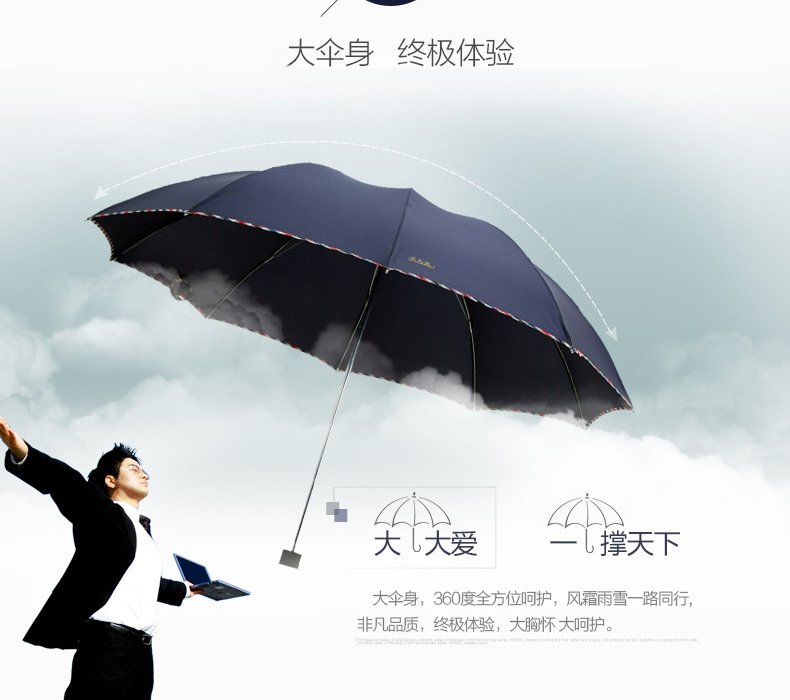 
                                        天堂雨伞百搭纯色三折天堂伞男士商务伞加大加固防风钢骨折叠伞女士晴雨伞 紫色(加大版)                