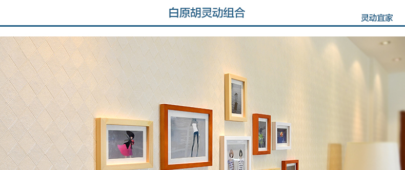 
                                        梦雅莉 实木照片墙 11框 家居饰品 相框墙相片墙创意组合HD-011 白原胡灵动混搭(送灵动画芯)                