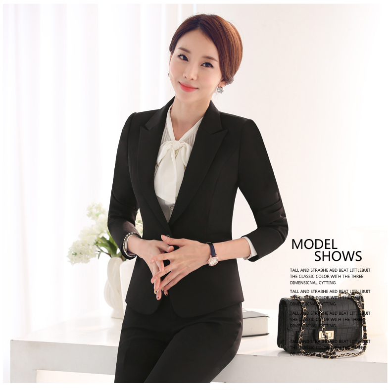 
                                        曼彩蝶2015秋冬职业工作服装面试装正装女士西服短裙  长裤 黑色 XXL                