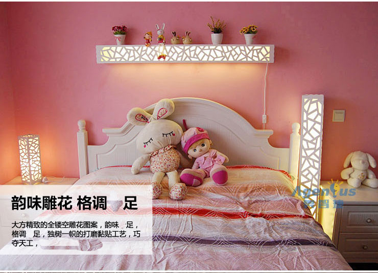 奥智捷 卧室客厅床头灯置物灯仿羊皮灯置物雕花灯壁灯公主灯落地灯三种花型 大清往事1.2米