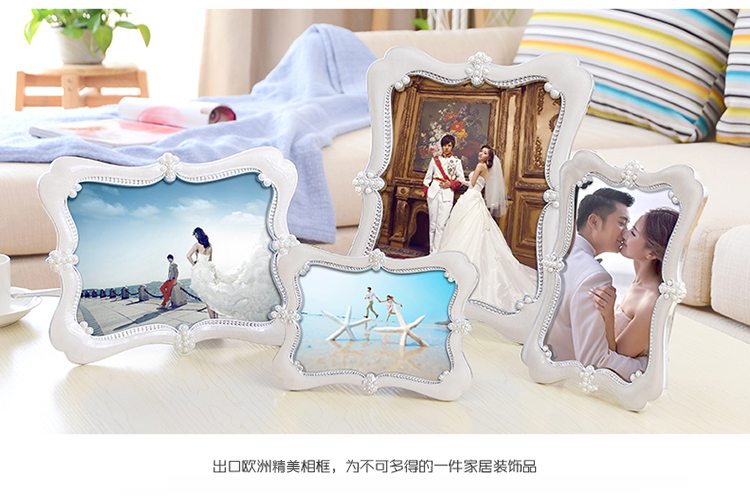 梦雅莉 相框7寸10寸 影楼相框 树脂框 水晶相框 欧式婚纱照珍珠摆台 天使树脂相框 10寸高贵摆台相框
