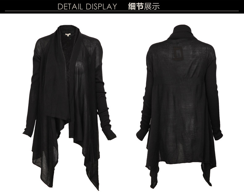 QDA品牌女装不规则OL简约针织衫39102702 卡其 F均码