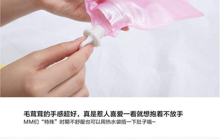 家英 可拆装迷你可爱热水袋暖手袋暖脚袋 大白