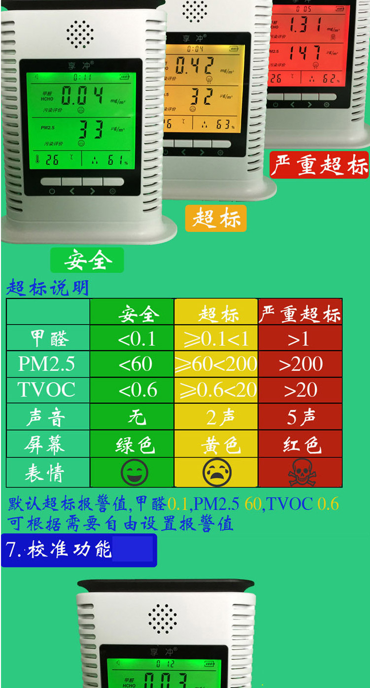 享冲 甲醛检测仪家用甲醛测试仪 A款TOVC