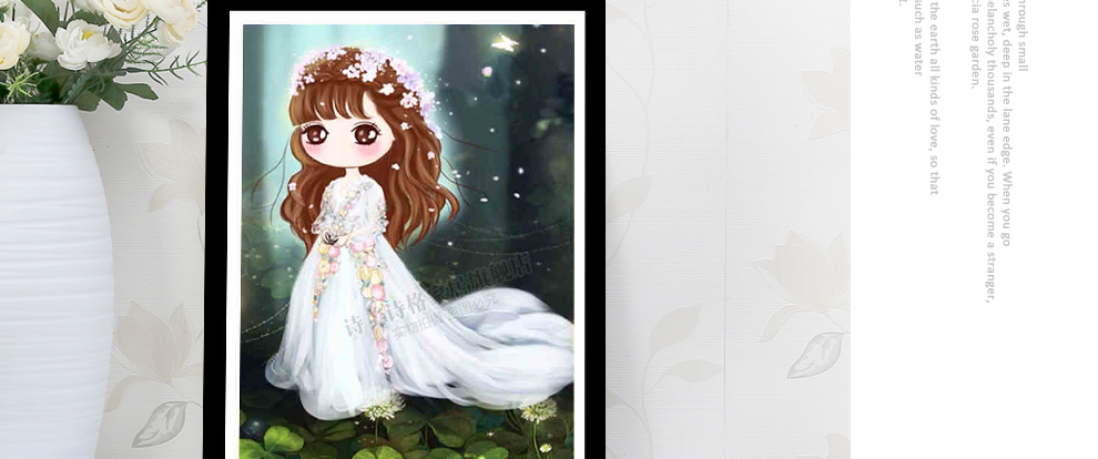 诗美诗格钻石画花仙子花花姑娘新款卧室卡通美女玫瑰仙子十字绣钻石绣满钻系列 花灵仙子 30*40厘米 魔方钻满钻