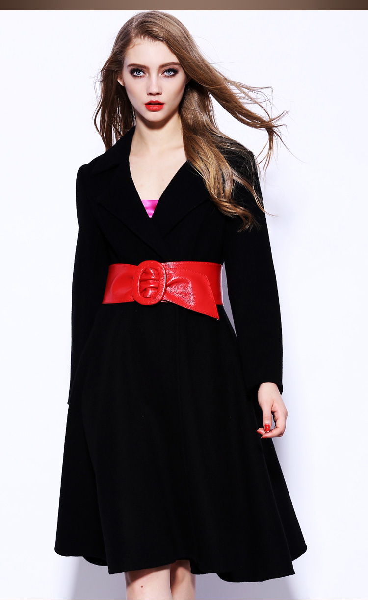 staegman2015秋冬新款纯手工双面毛呢羊绒大衣女中长款羊毛呢外套女10320 高贵粉 XL