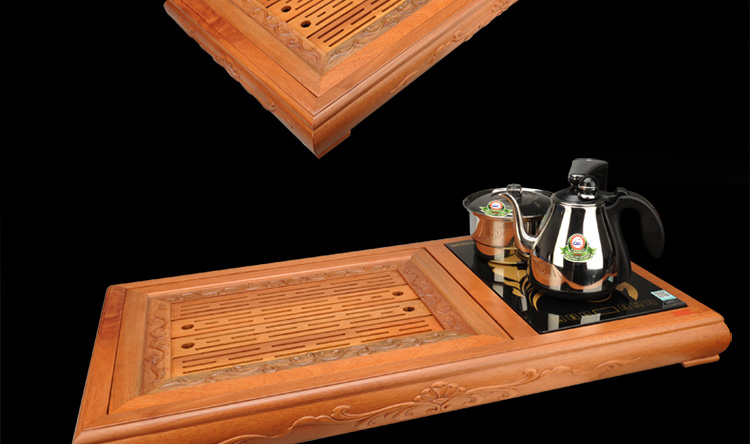 新功SEKO 红坚木茶盘 实木茶盘套装 整套泡茶炉茶具 功夫茶具套装自动上水三合一 F60 紫砂