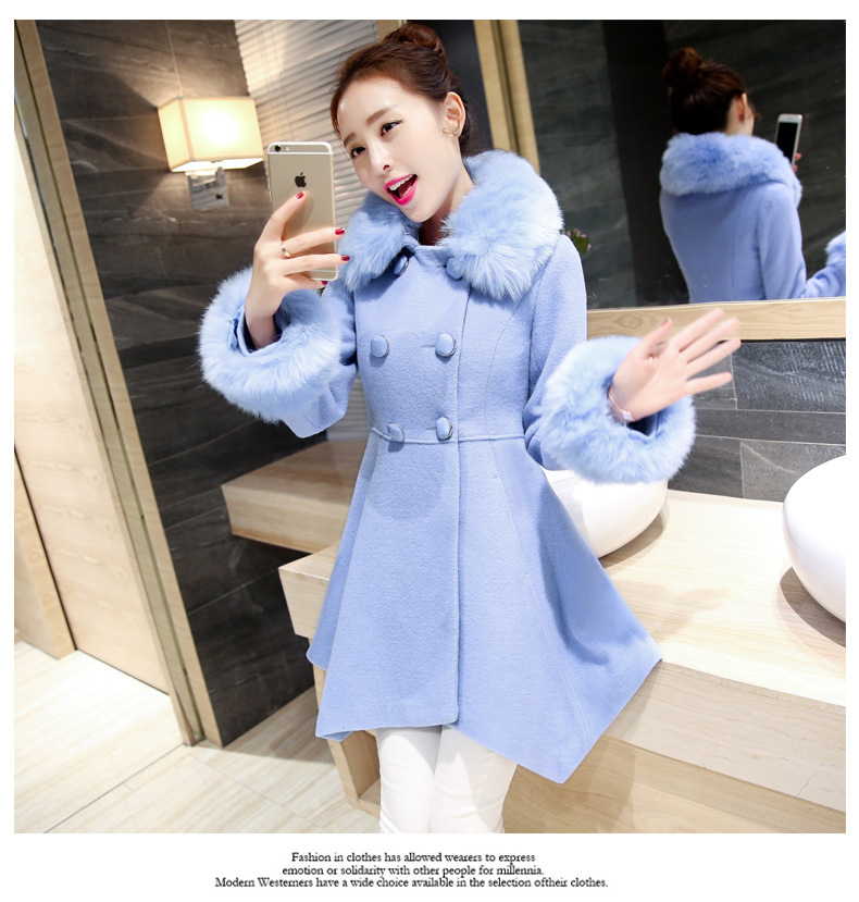 Meijia Garment 2015 autumn and winter in new long with collar coats jacket water? 8032 Blue M picture, prices, brand platters! The elections are supplied in the national character of distribution, so action, buy now enjoy more preferential! As soon as possible.