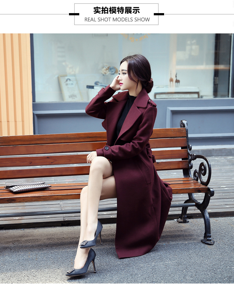 The Champs Elysees Honey Love   2015 autumn and winter new OL video thin Korean long coats gross? a female double-wind jacket  882 wine red M picture, prices, brand platters! The elections are supplied in the national character of distribution, so action, buy now enjoy more preferential! As soon as possible.