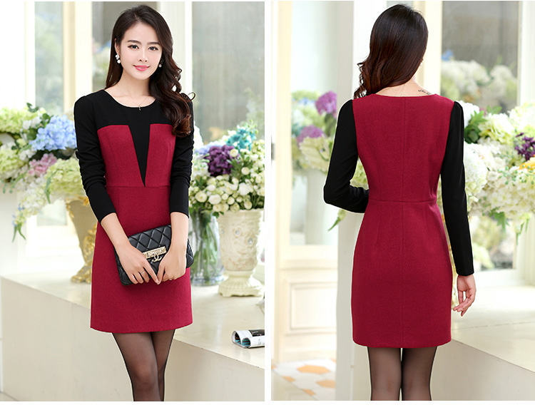 Sha Philip  2015 autumn and winter new larger female Korean fake two thick solid long-sleeved MM Sau San dresses X9252 picture color pictures, prices, XL brand platters! The elections are supplied in the national character of distribution, so action, buy now enjoy more preferential! As soon as possible.