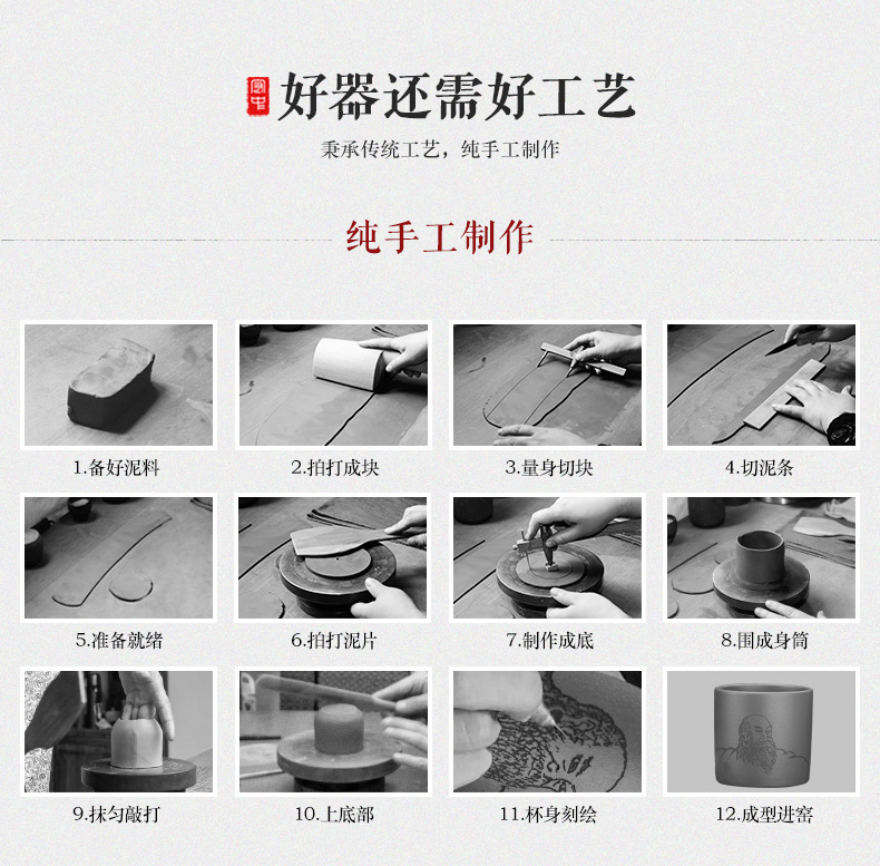 
                                                            弘盛窑 宜兴紫砂茶具配件功夫茶杯 单杯 品茗杯大号主人杯 普洱茶杯个人杯 红茶杯 手工紫砂杯子 蓬荜生辉段泥                