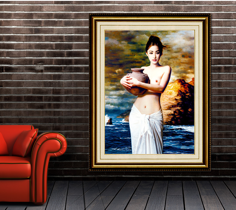 
                                        鸿胤蒙娜丽莎水晶粘钻十字绣满钻客厅钻石画抱陶女陶美人物画钻石绣贴钻画贴钻秀魔方钻圆钻客厅挂 QT6392 长0.55米*宽0.75米                