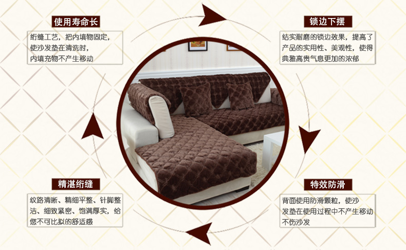 绿幽谷 毛绒沙发垫加厚防滑 布艺时尚沙发套沙发巾罩坐垫冬季 羽毛毛绒 大红色羽毛 单条90*180cm