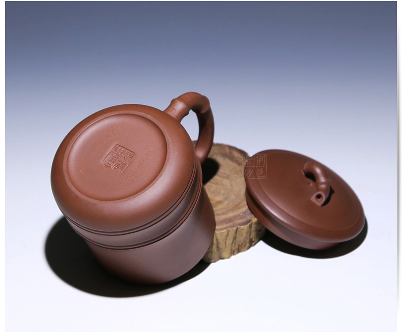 紫砂杯子宜兴全手工茶杯茶壶茶具紫砂壶杯功夫原矿紫砂盖杯名家  泥绘竹韵 珍藏