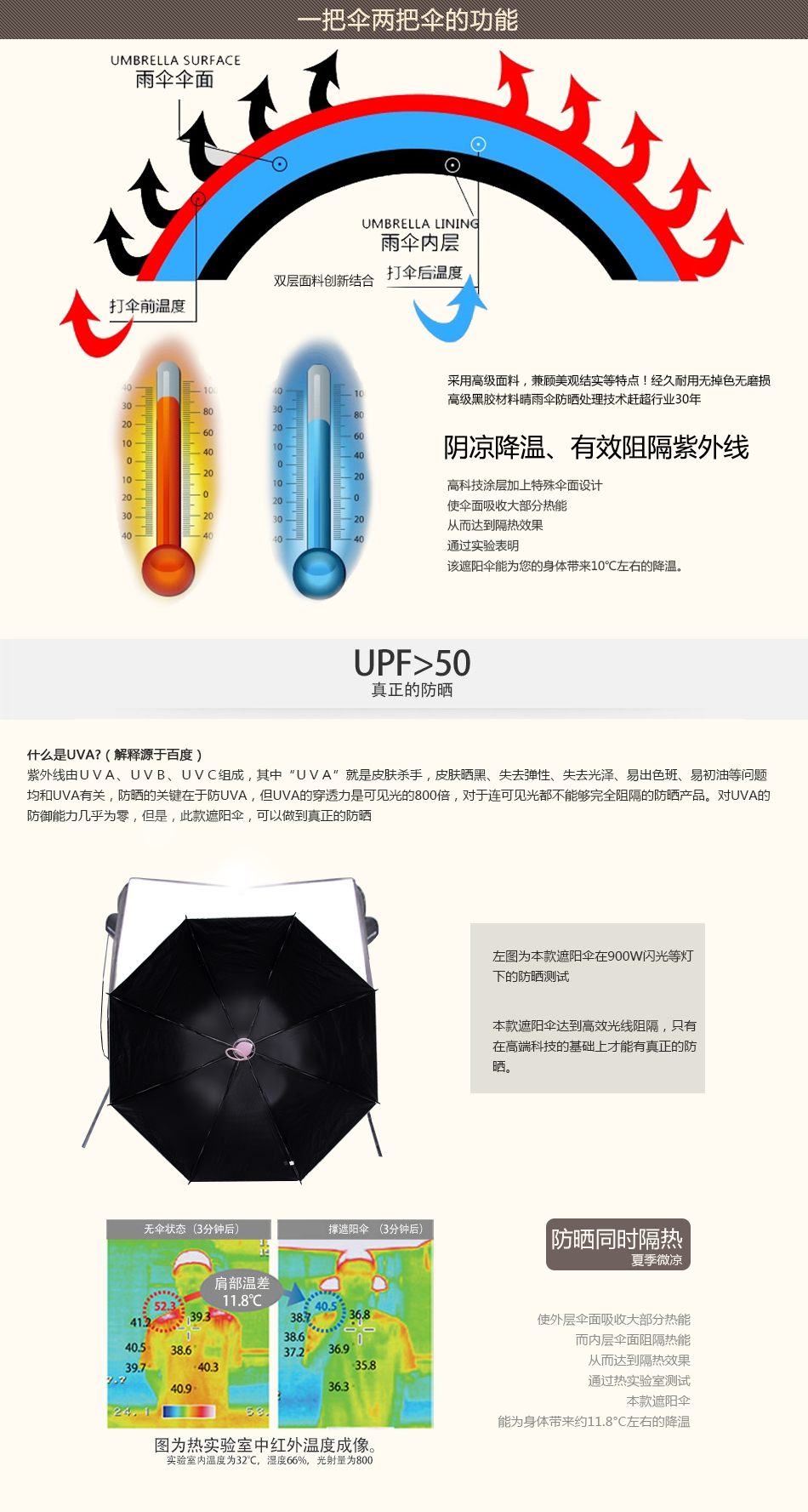 上海故事遮阳伞雨伞女款黑胶太阳伞超强防紫外线晴雨伞278001 278001蓝色