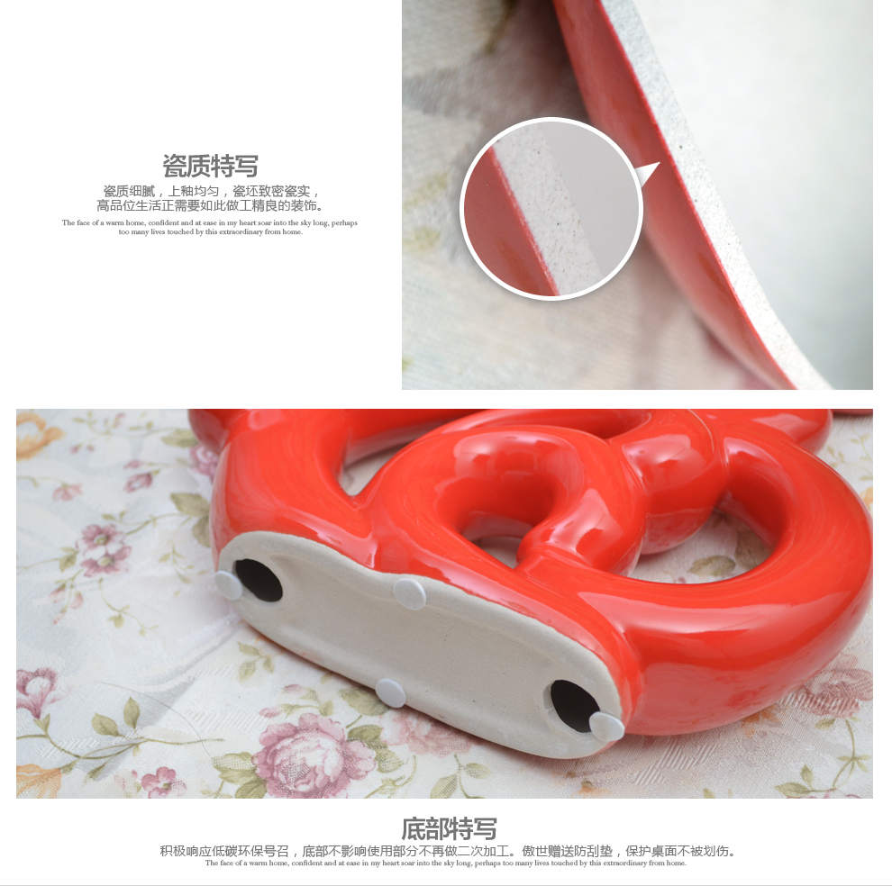 
                                        景德镇陶瓷器 时尚简约家居工艺品客厅摆件家居酒柜装饰品摆设 洪福齐天B004                