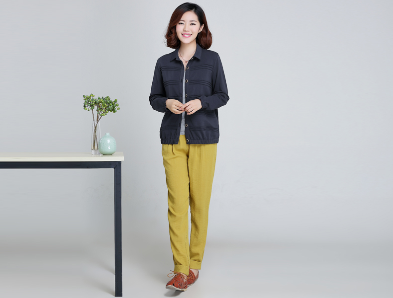 Tigana 2015秋装新款短外套女秋大码女装宽松休闲春秋装夹克上衣小外套 XH9625 暗紫色 2XL