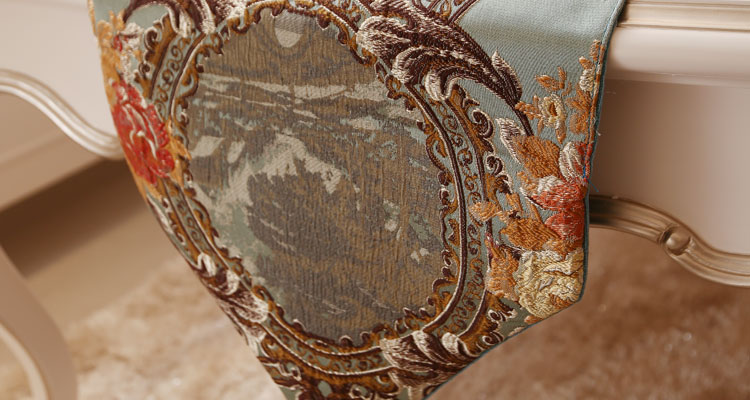 
                                        yongtongsilk 欧式桌旗现代简约餐桌布柜子盖布 繁花似锦 黄色 31*210cm桌旗                